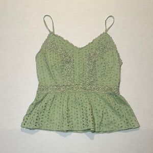 Sage Eyelet Cami Top